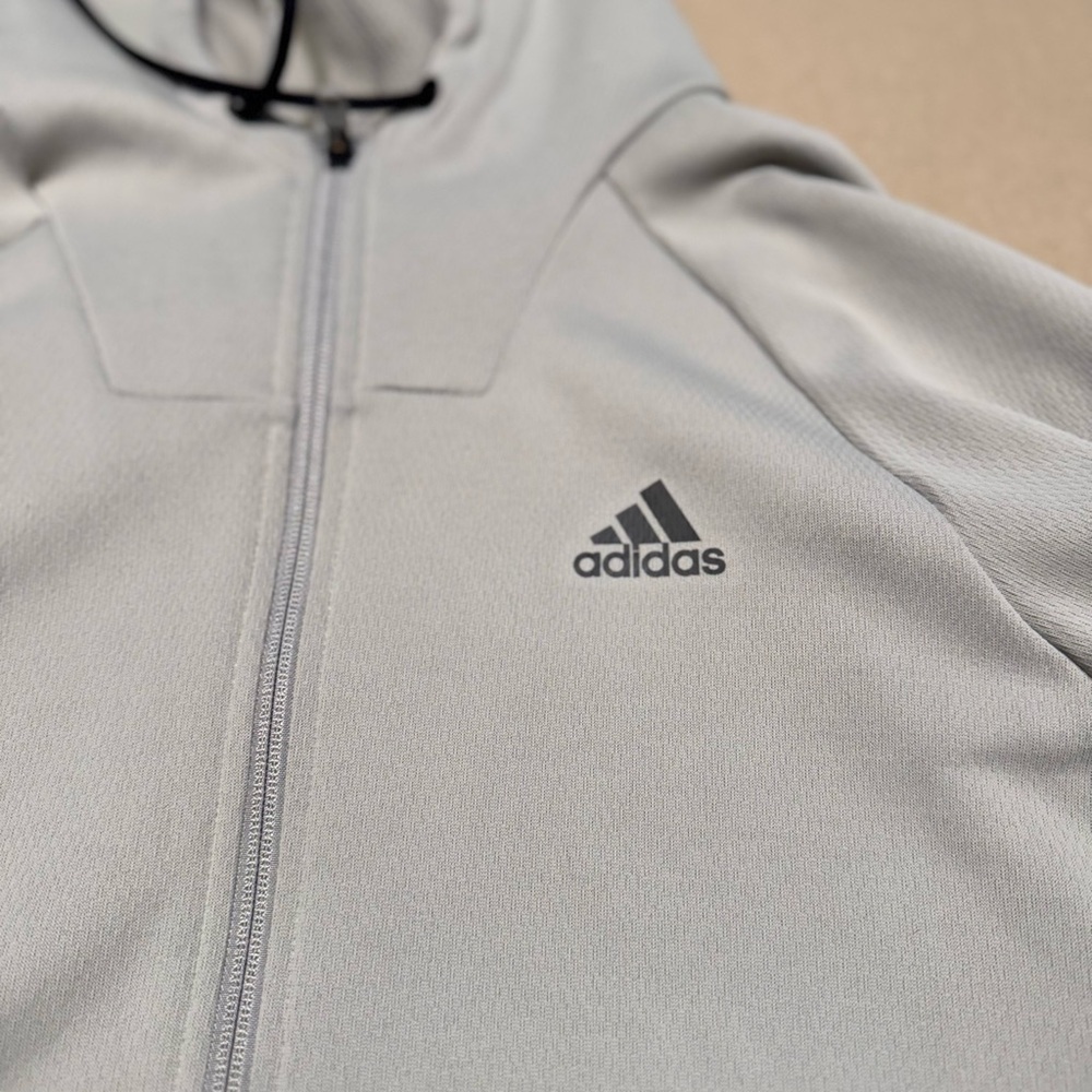 Adidas Gray Full Zip Jacket With Hoodie - Picture 4 of 7